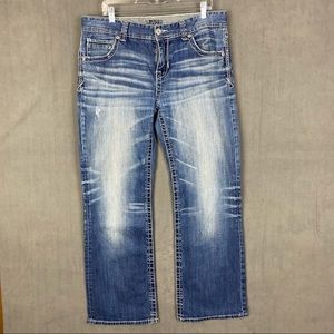 Buckle Black 9 Fit Men's Jean Size 34x31 Regular Fit Bootcut Med Wash Distressed